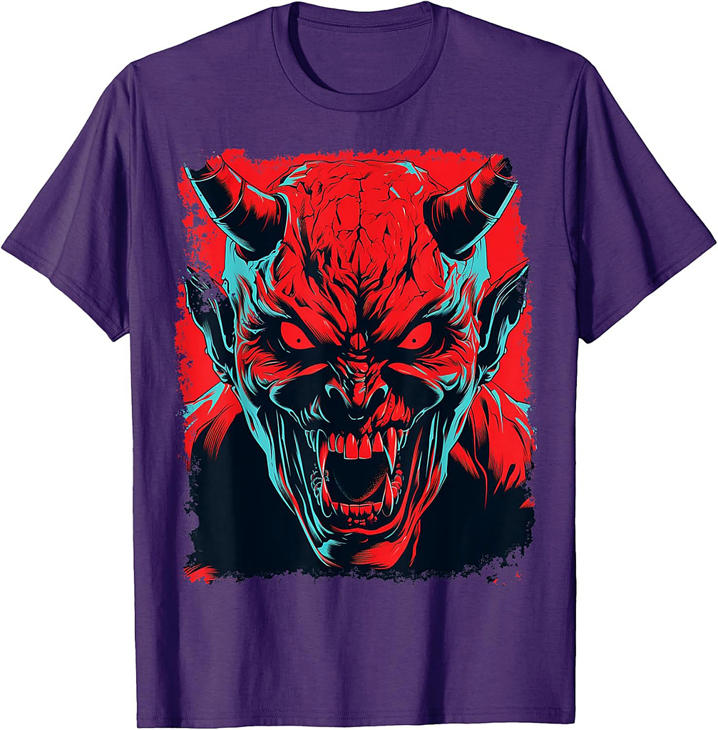 Red Demon Halloween Design T-Shirt