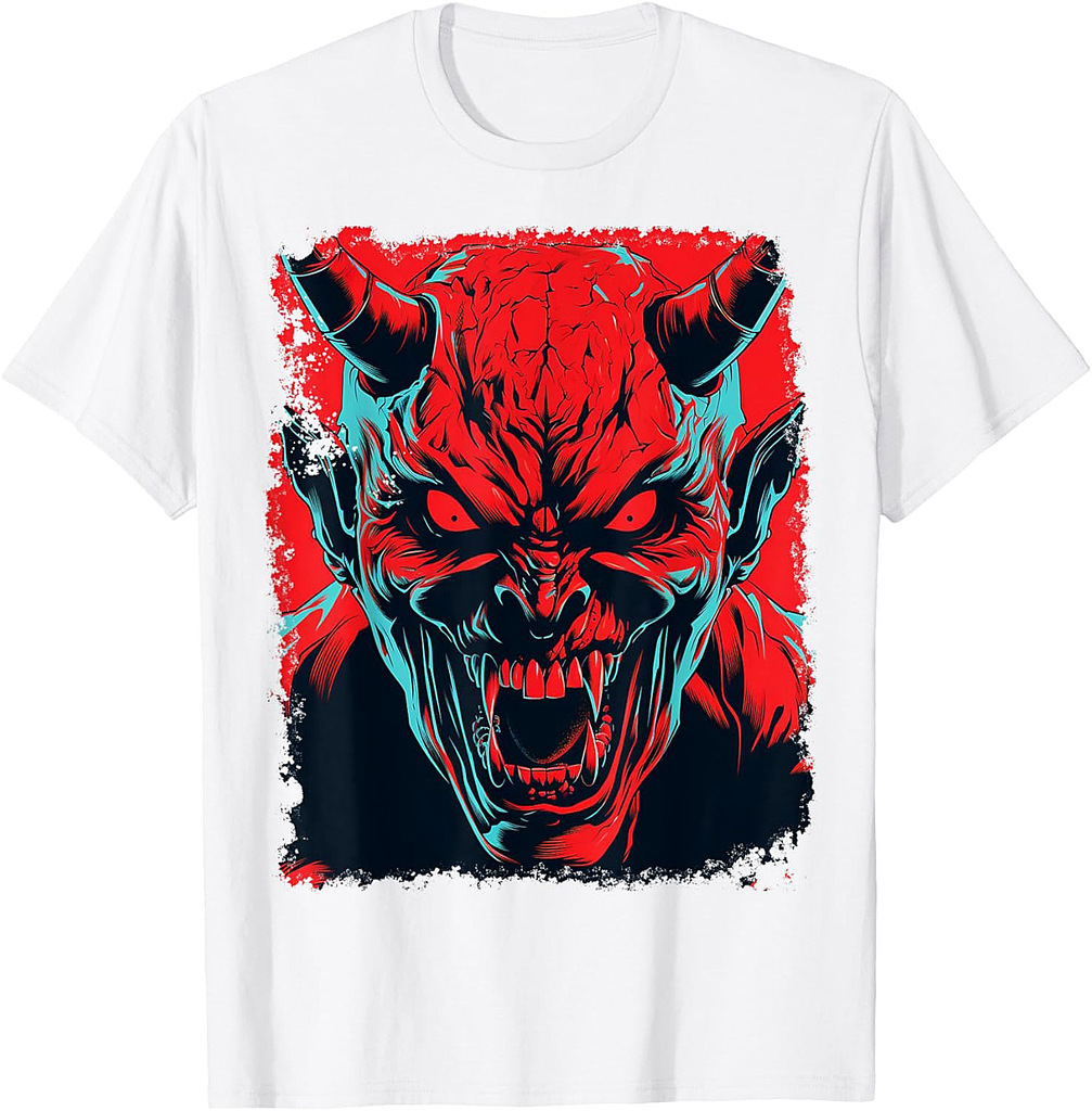 Red Demon Halloween Design T-Shirt