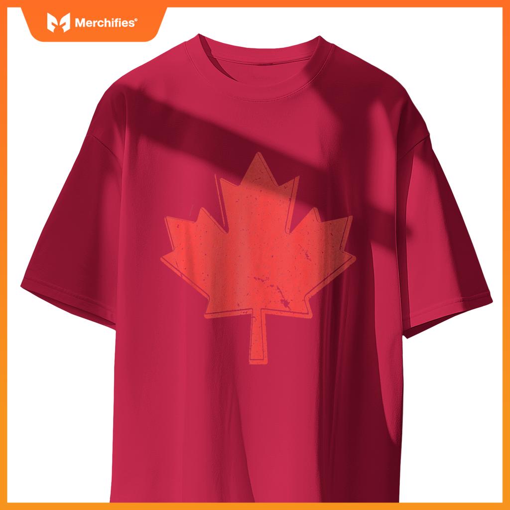 Red Maple Leaf Canadian Pride Simple Canada Symbol Patriotic T-Shirt