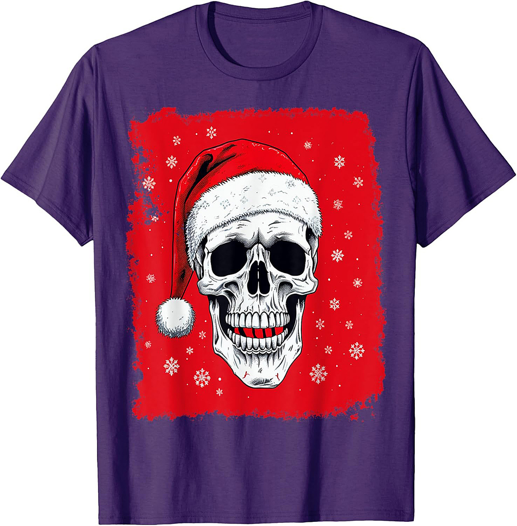 Red Skeleton Halloween Christmas T-Shirt