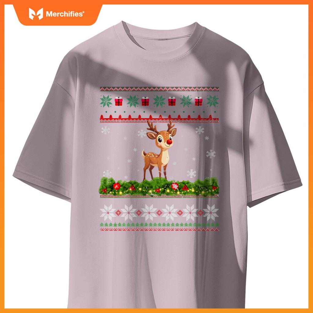 Reindeer Xmas Lighting Santa Christmas T-Shirt