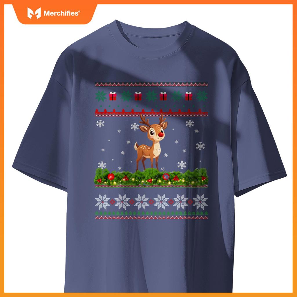 Reindeer Xmas Lighting Santa Christmas T-Shirt