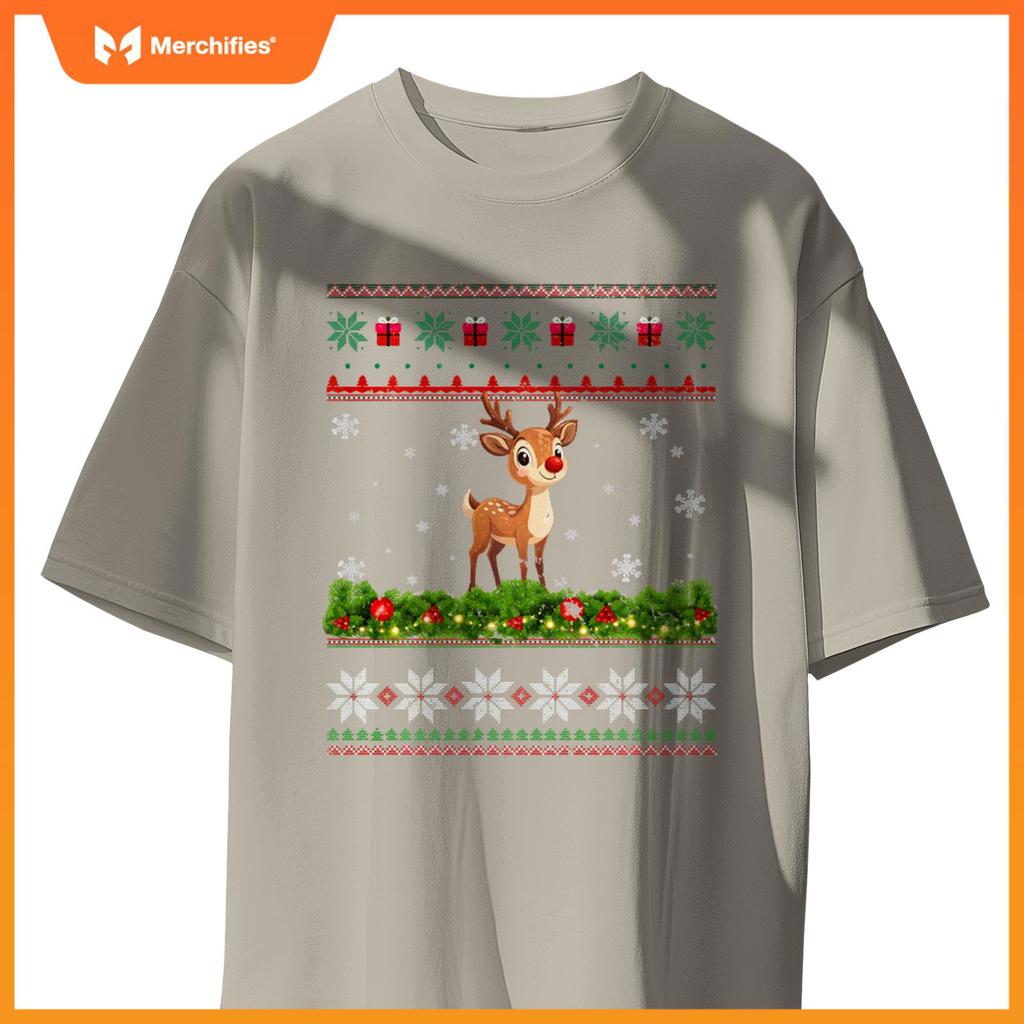 Reindeer Xmas Lighting Santa Christmas T-Shirt