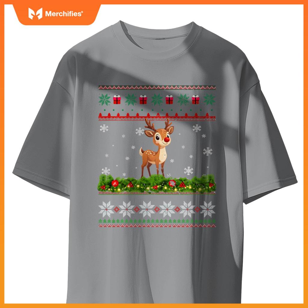 Reindeer Xmas Lighting Santa Christmas T-Shirt