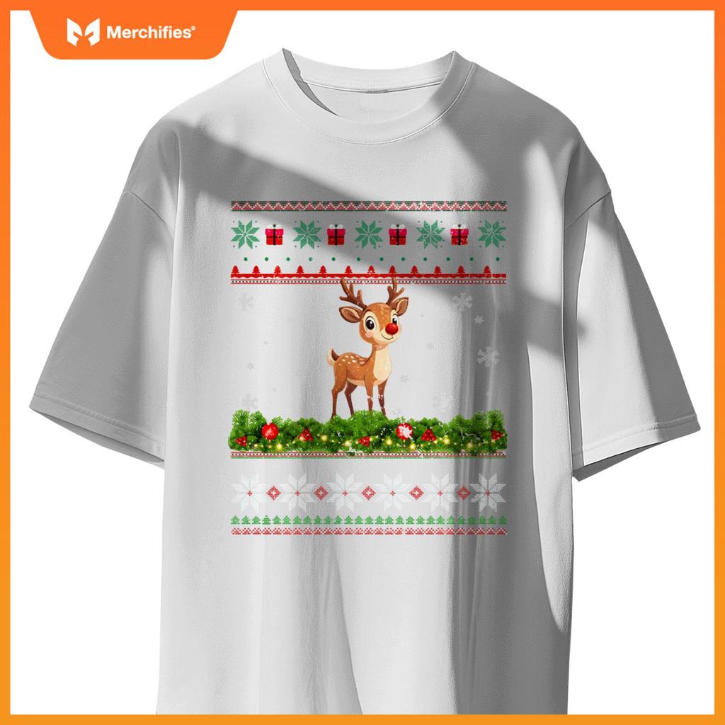 Reindeer Xmas Lighting Santa Christmas T-Shirt