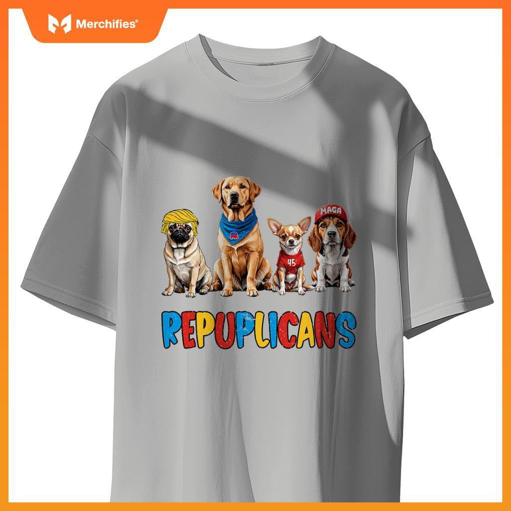 Republican Dog Dogs Funny Dog Owner Trump Humor Usa T-Shirt 