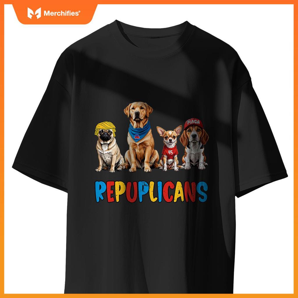 Republican Dog Dogs Funny Dog Owner Trump Humor Usa T-Shirt 