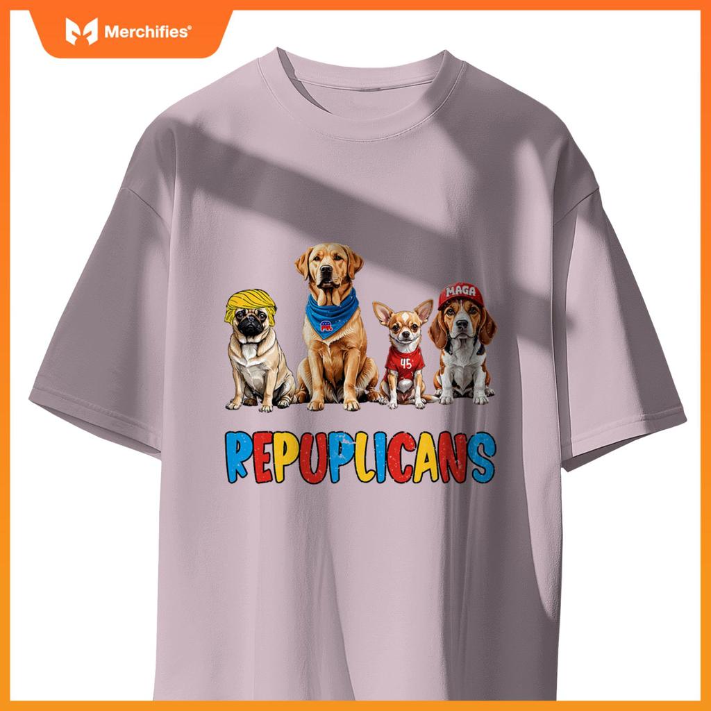 Republican Dog Dogs Funny Dog Owner Trump Humor Usa T-Shirt 