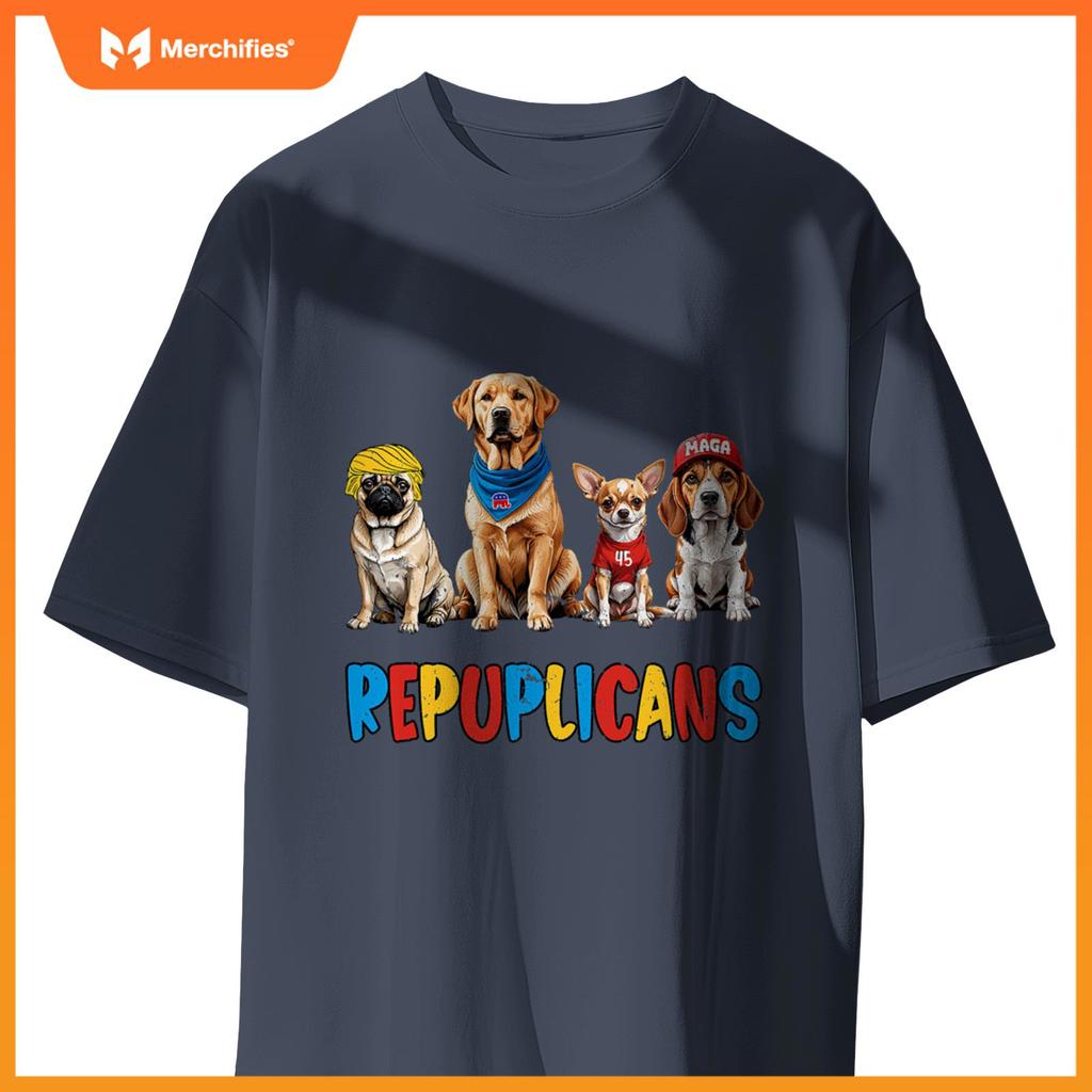 Republican Dog Dogs Funny Dog Owner Trump Humor Usa T-Shirt 