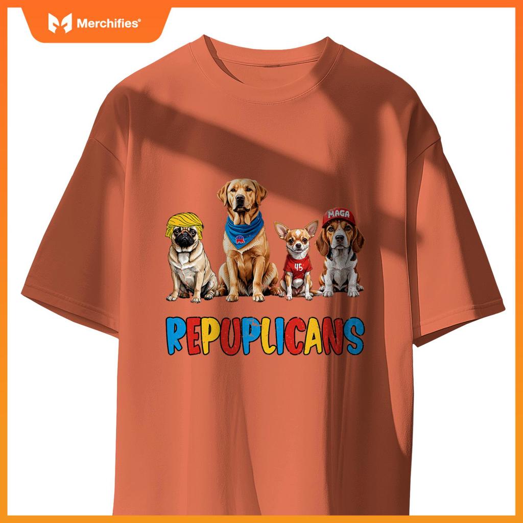 Republican Dog Dogs Funny Dog Owner Trump Humor Usa T-Shirt 