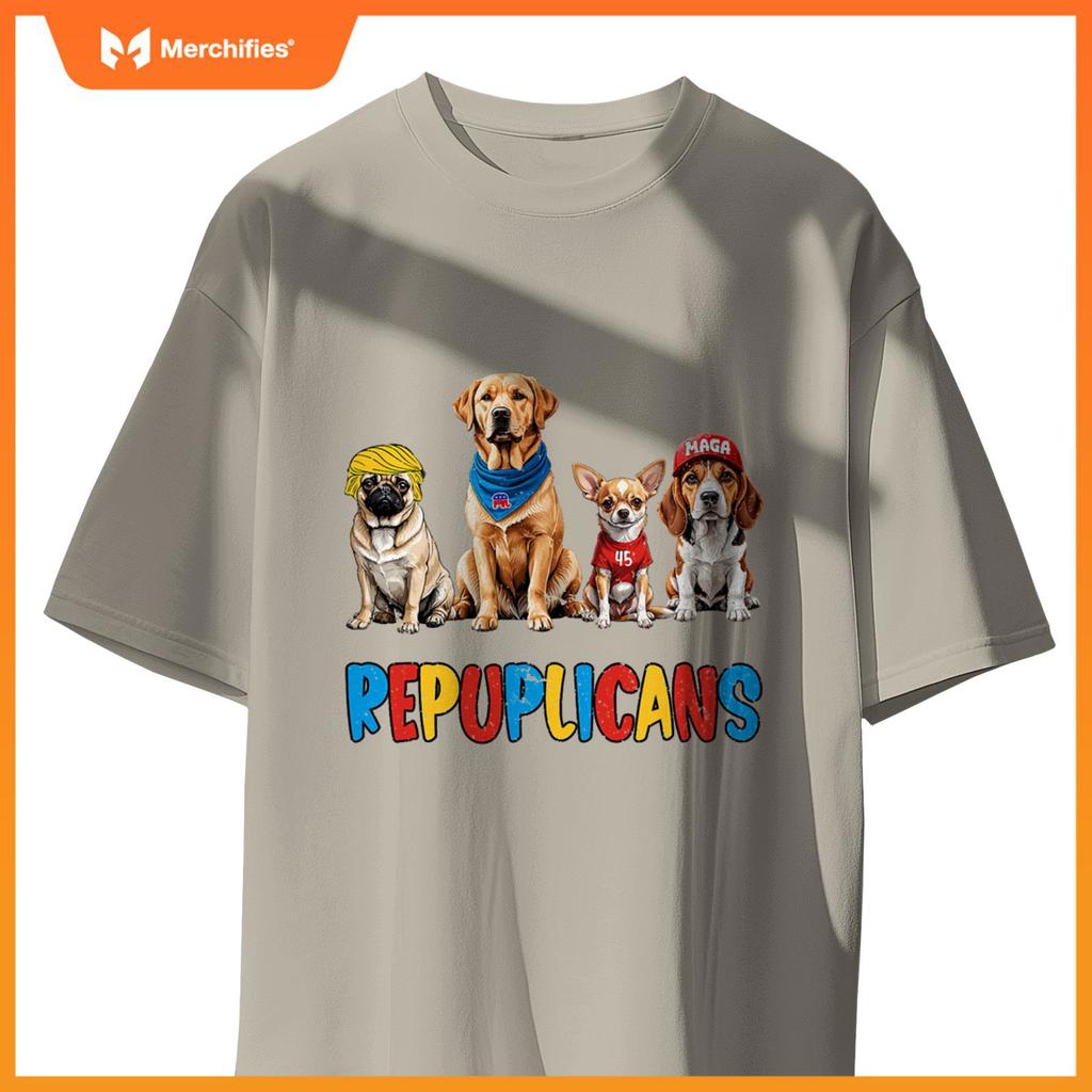 Republican Dog Dogs Funny Dog Owner Trump Humor Usa T-Shirt 