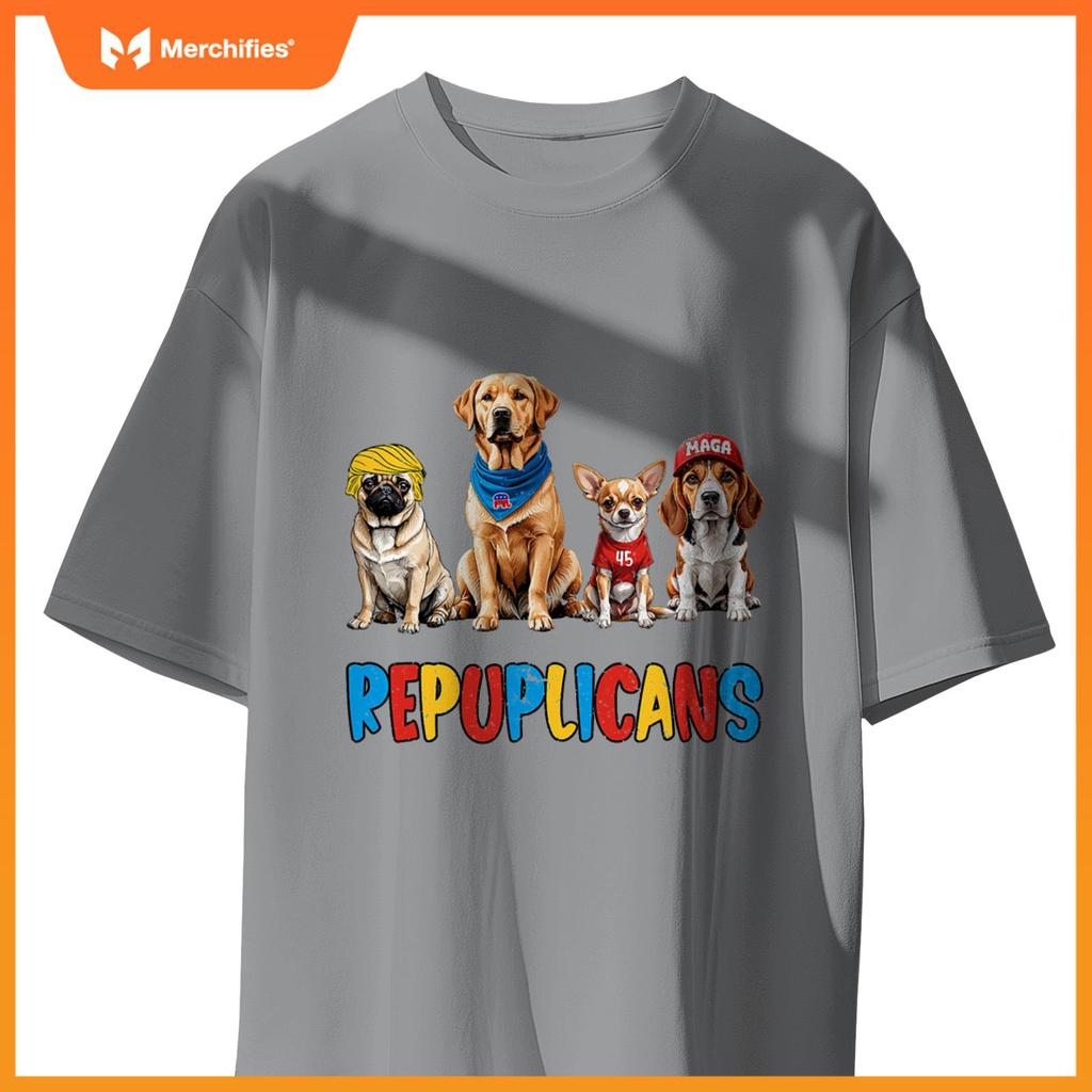 Republican Dog Dogs Funny Dog Owner Trump Humor Usa T-Shirt 