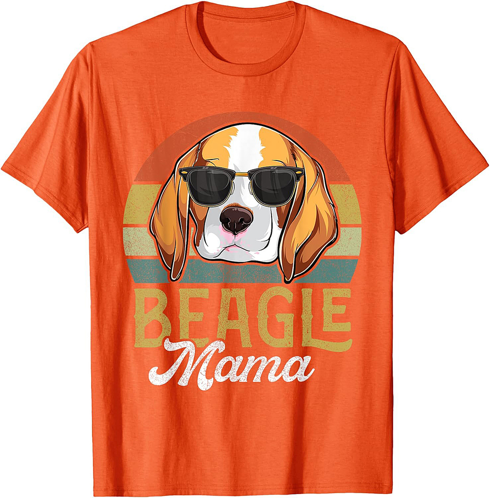 Retro Beagle Mama Shirt Women, Mothers Day Dog Mom T-Shirt