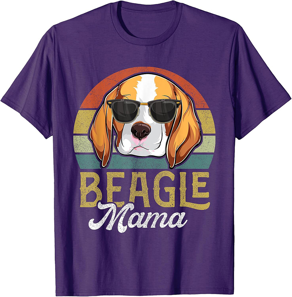 Retro Beagle Mama Shirt Women, Mothers Day Dog Mom T-Shirt