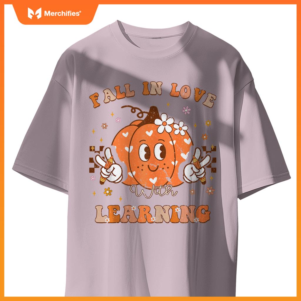 Retro Fall In Love With Learning Autumn Pumpkin Teacher