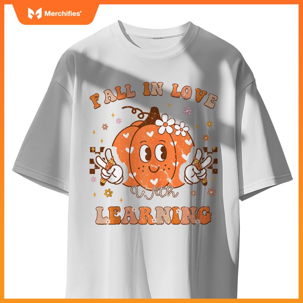 Retro Fall In Love With Learning Autumn Pumpkin Teacher