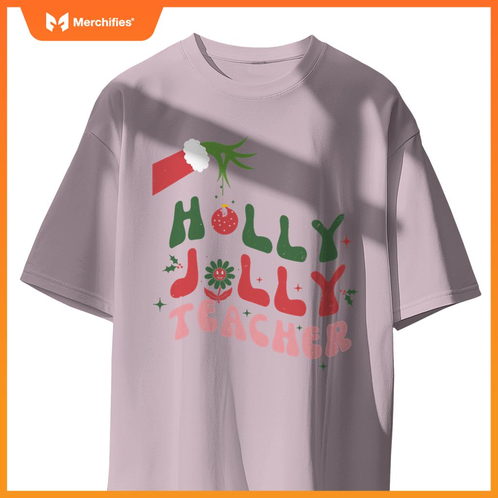 Retro Groovy Holly Xmas Jolly Teacher Christmas
