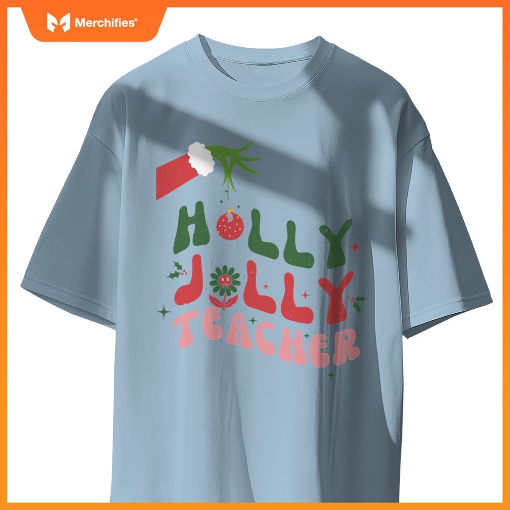 Retro Groovy Holly Xmas Jolly Teacher Christmas