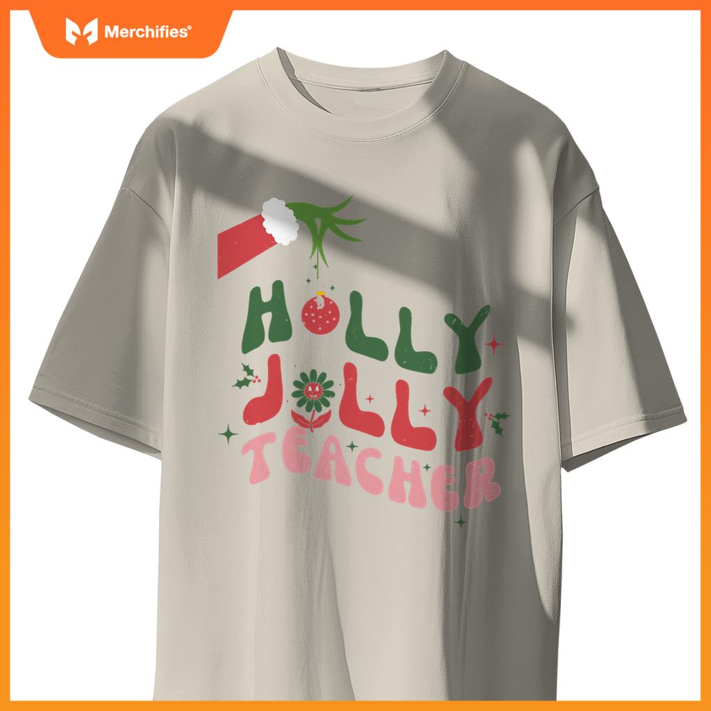 Retro Groovy Holly Xmas Jolly Teacher Christmas
