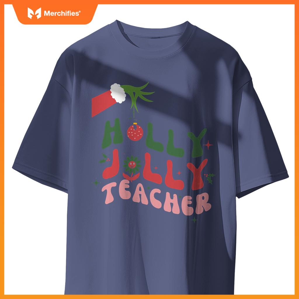 Retro Groovy Holly Xmas Jolly Teacher Christmas