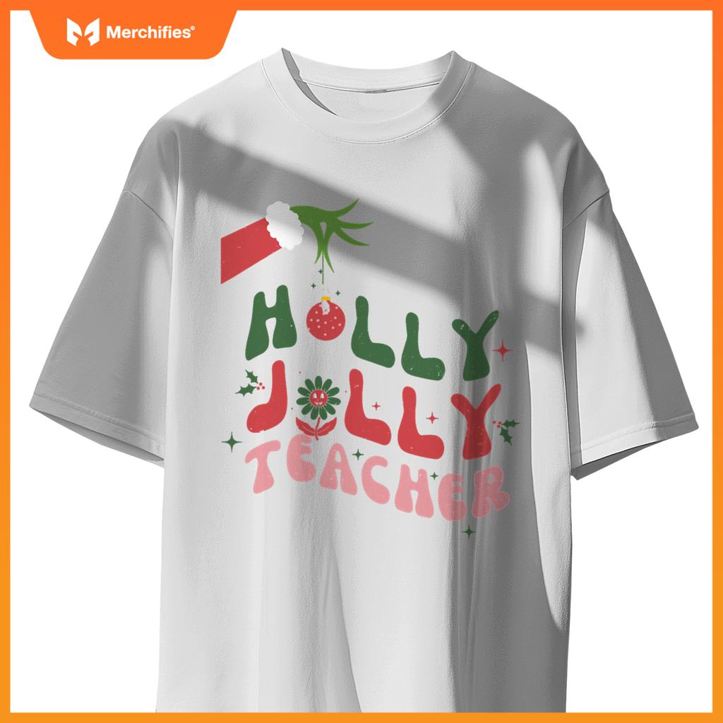 Retro Groovy Holly Xmas Jolly Teacher Christmas