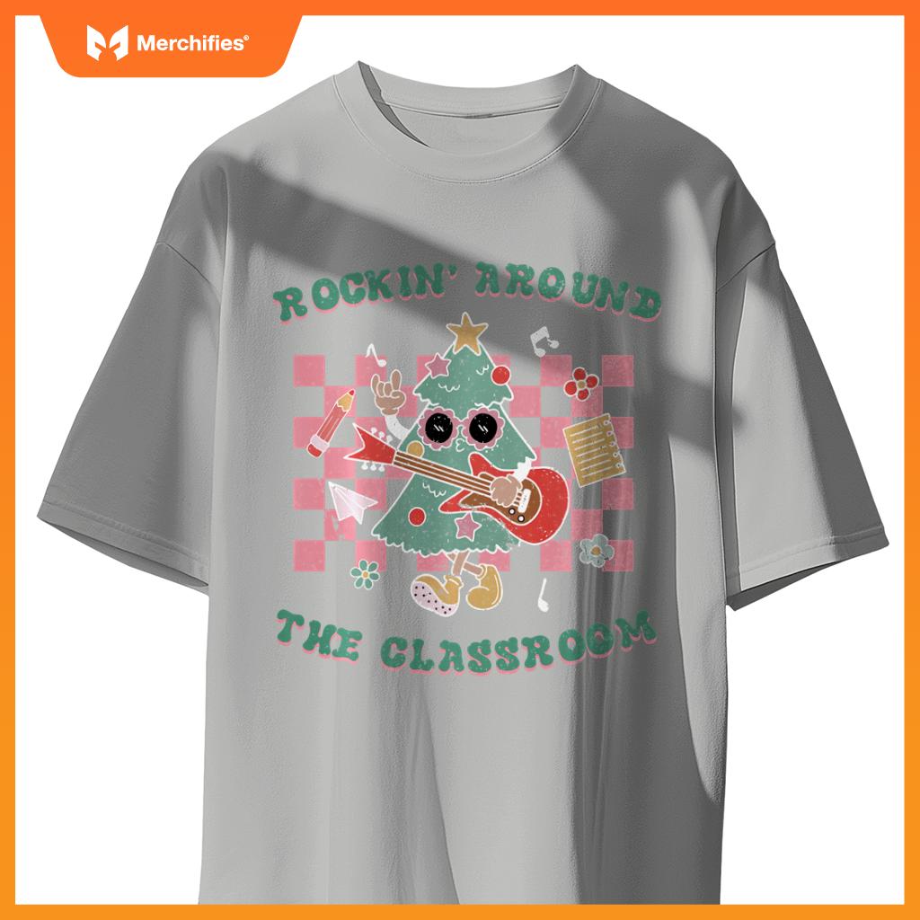 Retro Groovy Teacher Christmas Rockin' Around The Classroom