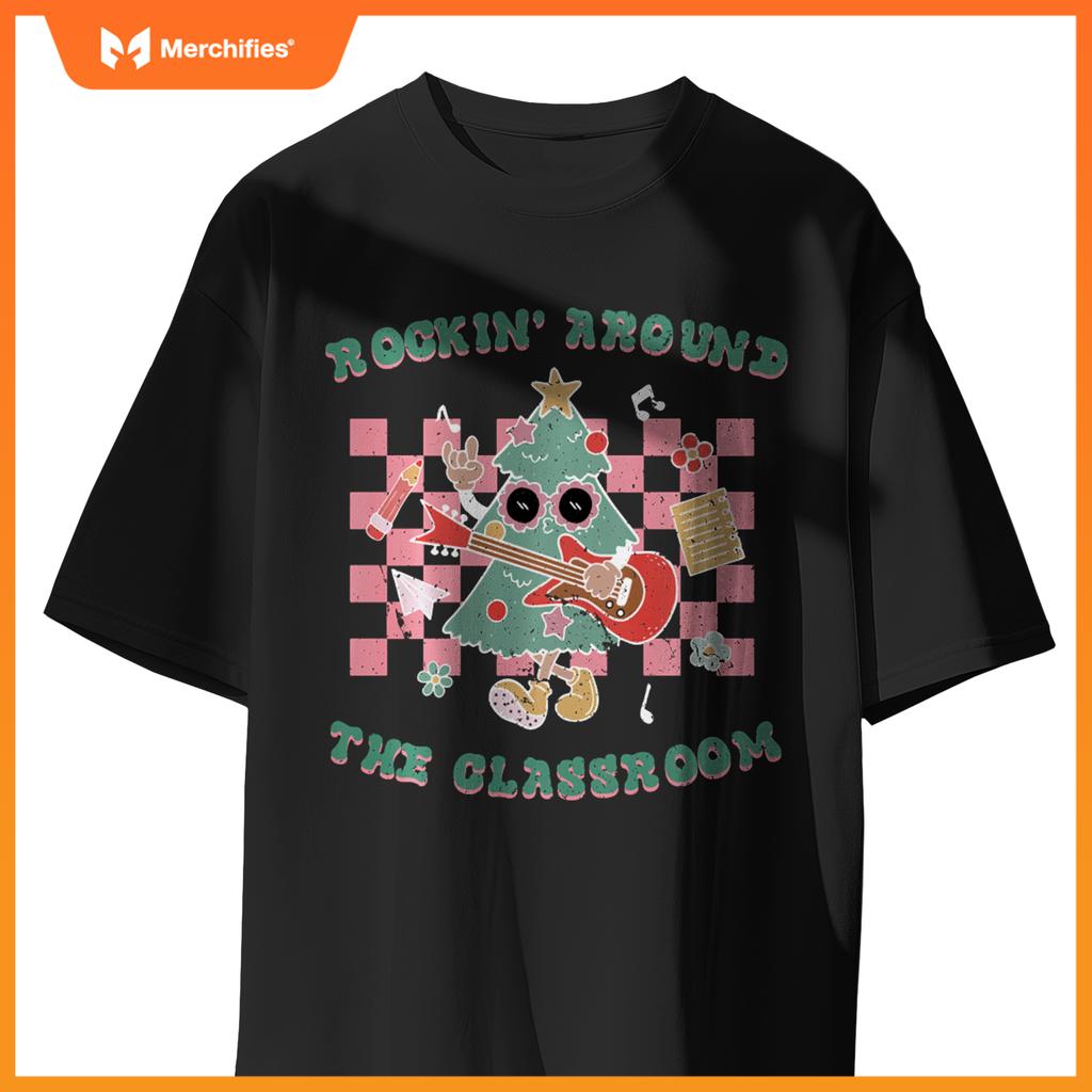 Retro Groovy Teacher Christmas Rockin' Around The Classroom