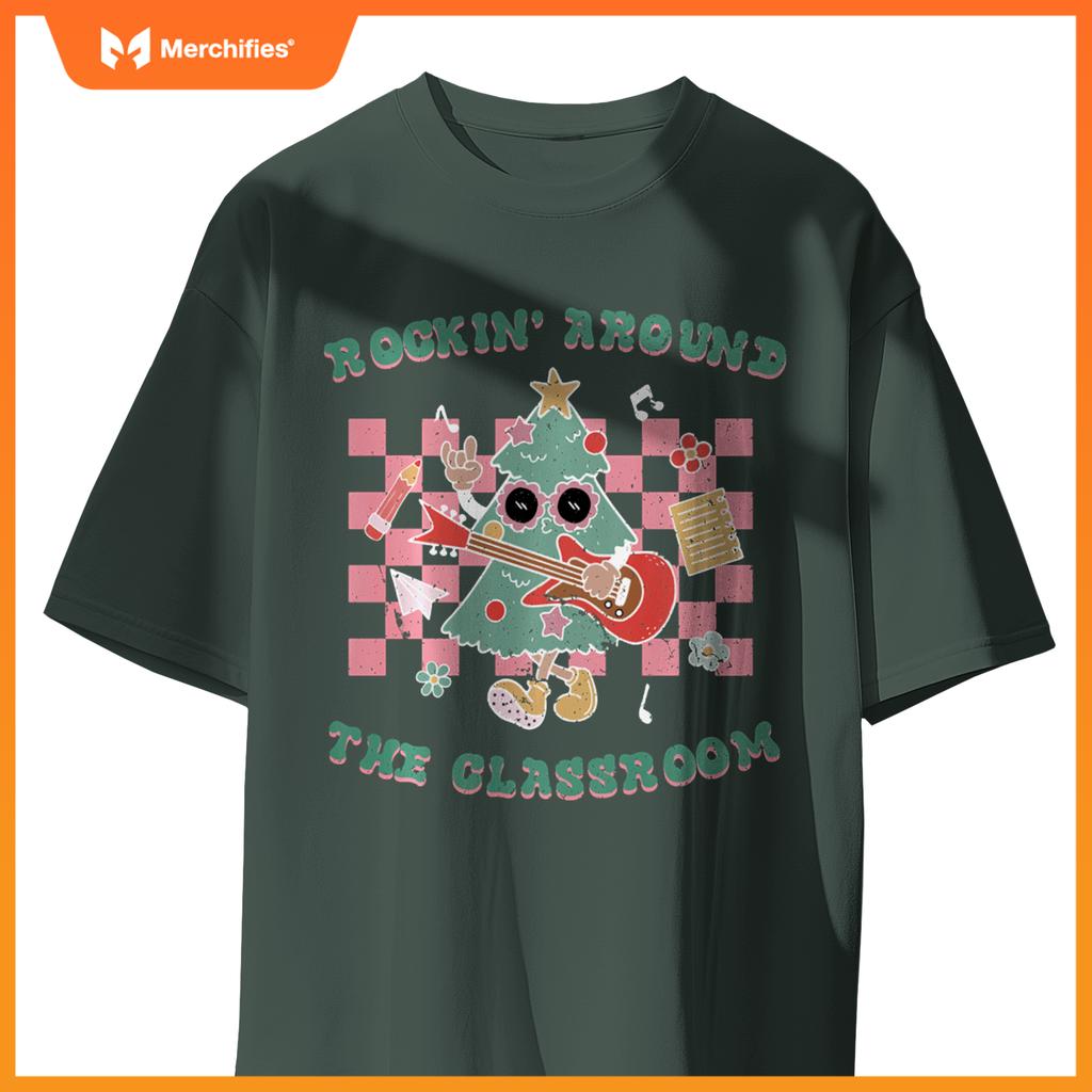 Retro Groovy Teacher Christmas Rockin' Around The Classroom