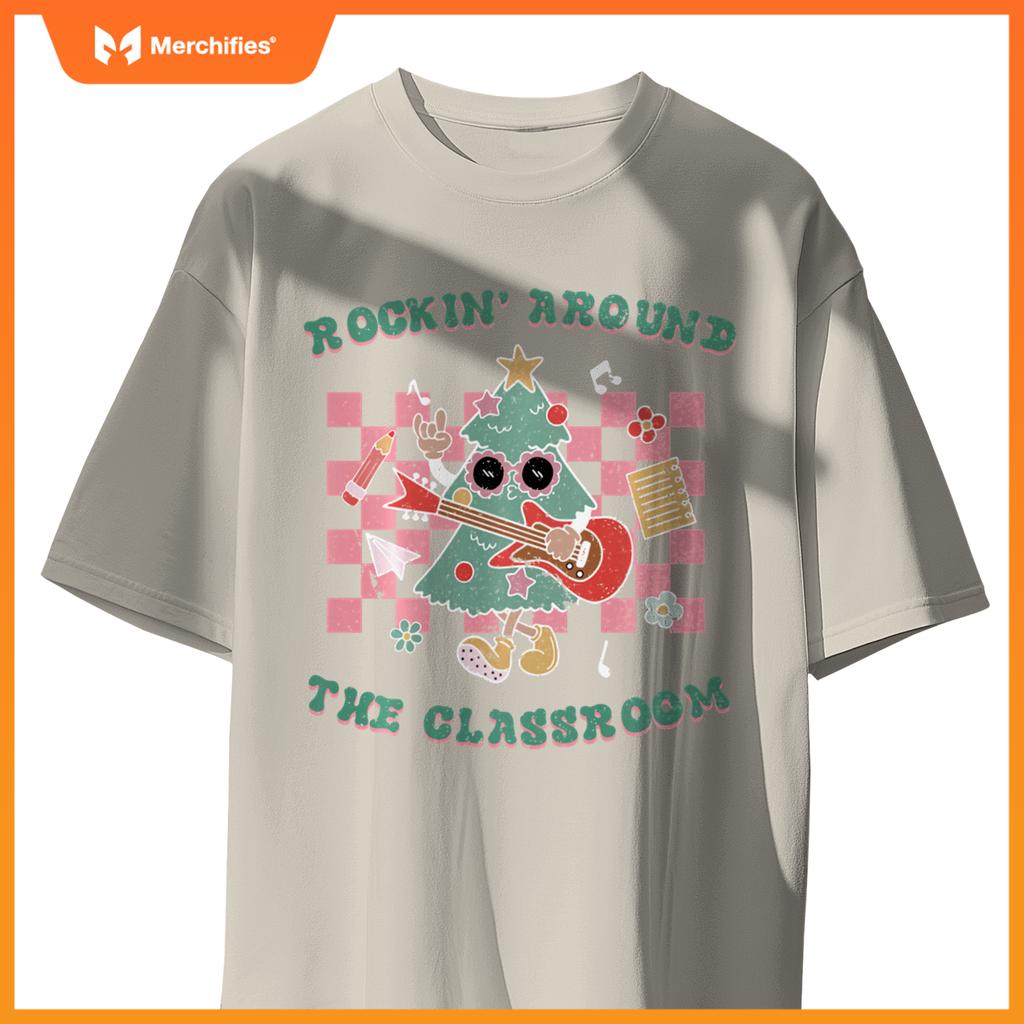 Retro Groovy Teacher Christmas Rockin' Around The Classroom