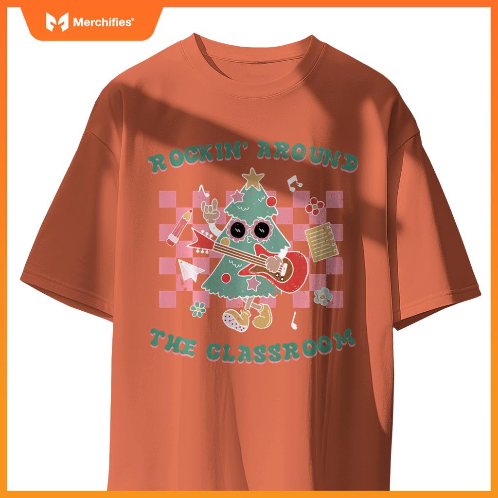 Retro Groovy Teacher Christmas Rockin' Around The Classroom