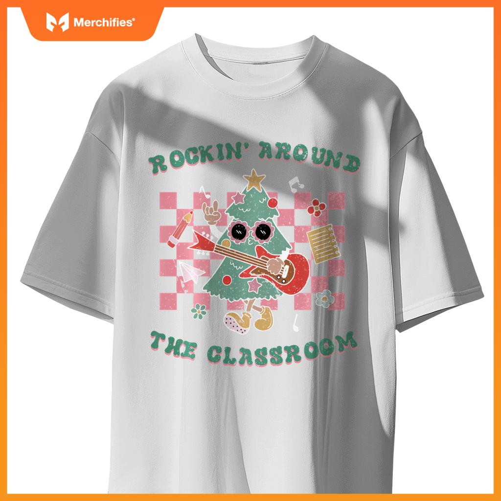 Retro Groovy Teacher Christmas Rockin' Around The Classroom