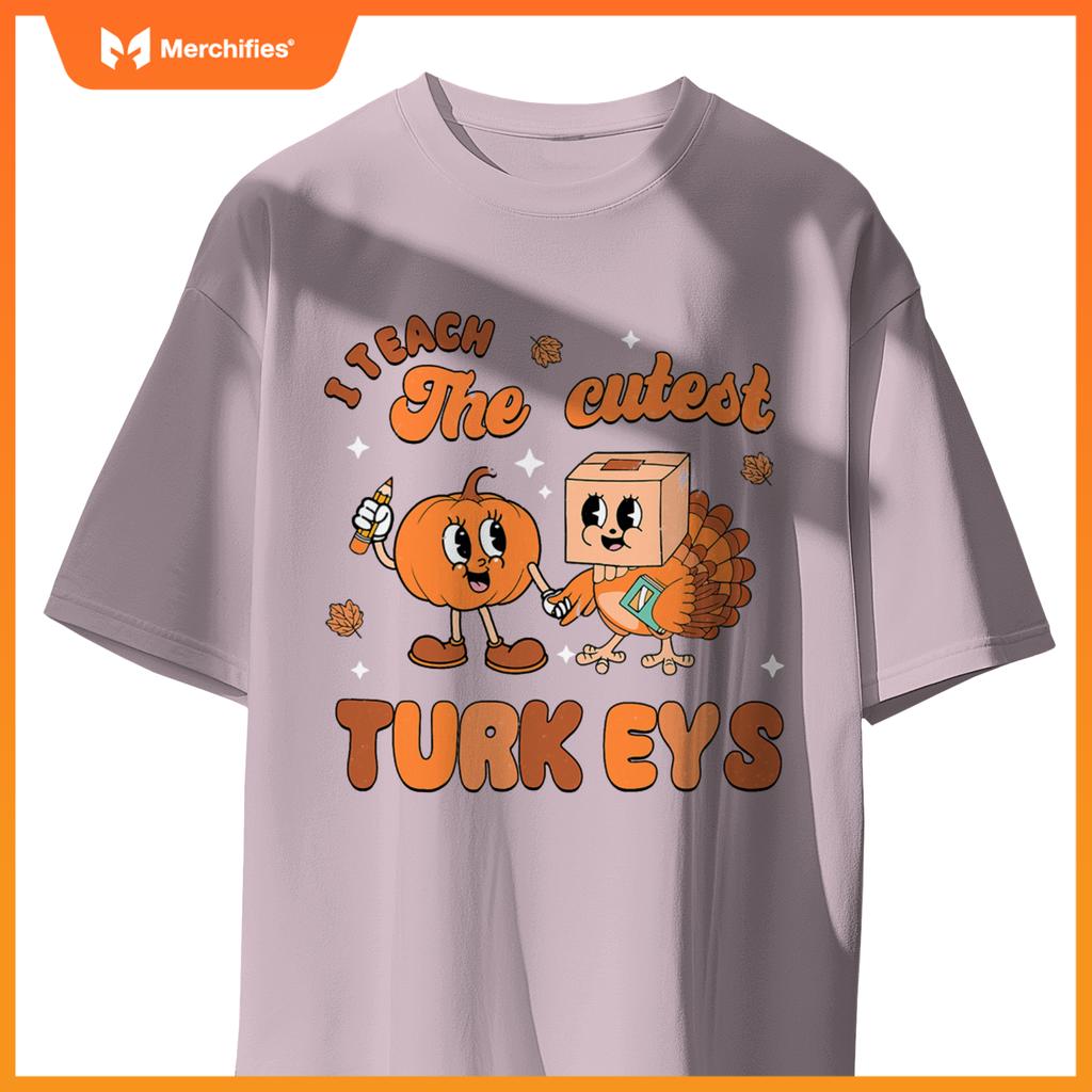 Retro I Teach The Cutest Turkey Thanksgiving Pumpkin Teacher