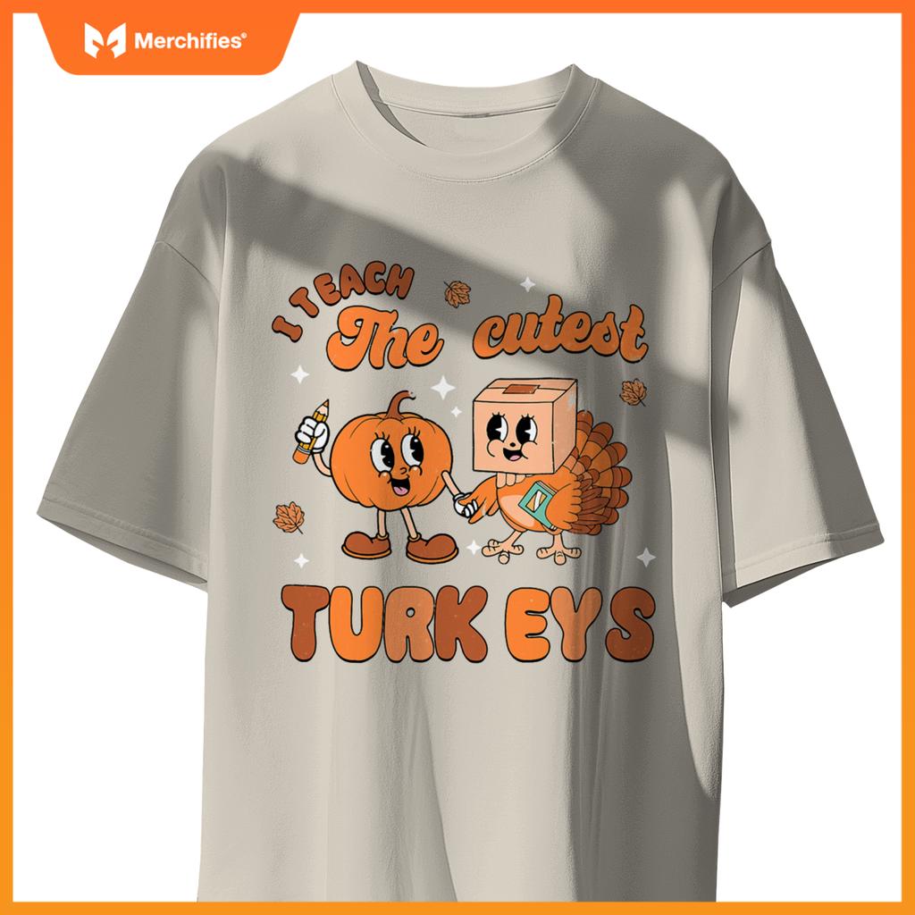 Retro I Teach The Cutest Turkey Thanksgiving Pumpkin Teacher