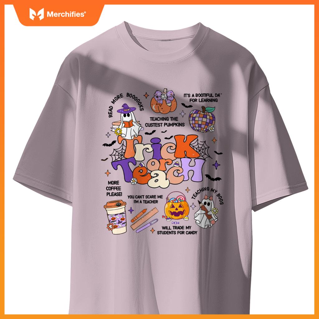 Retro Trick Or Teach Halloween Teacher Ghost Spooky Teacher
