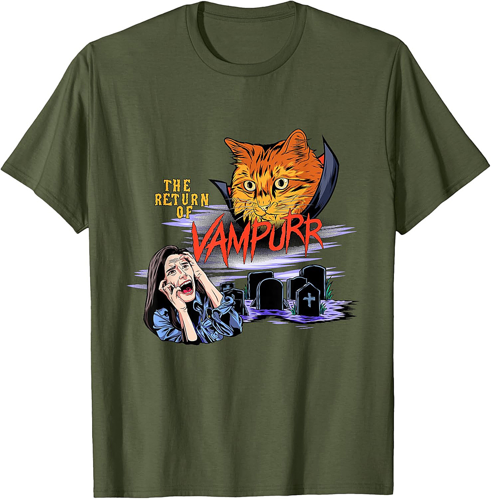 Return Of The Vampurr Cute Cat Cat Lover Cat Owner Halloween T-Shirt for Men Women Kids