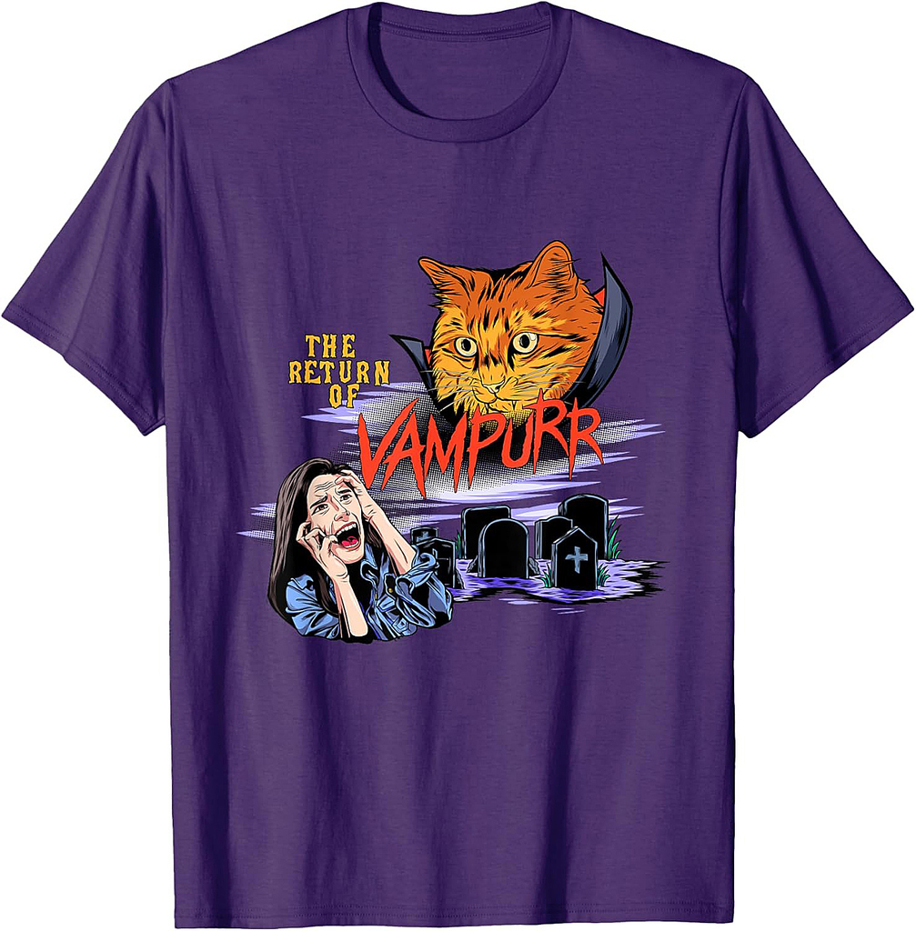 Return Of The Vampurr Cute Cat Cat Lover Cat Owner Halloween T-Shirt for Men Women Kids