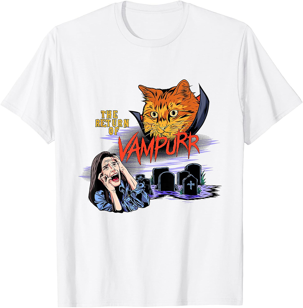 Return Of The Vampurr Cute Cat Cat Lover Cat Owner Halloween T-Shirt for Men Women Kids