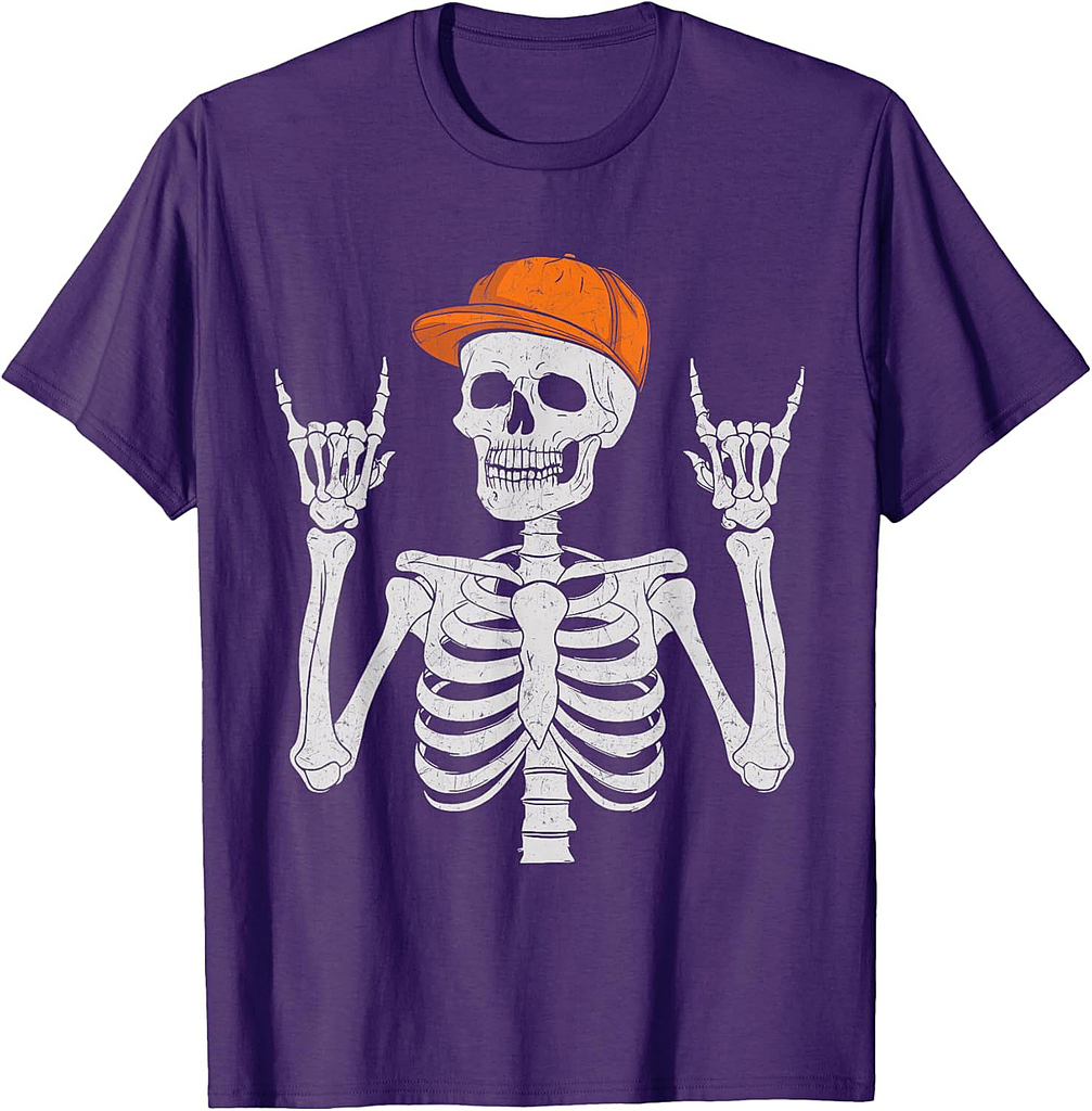 Rock And Roll Skeleton Hand Halloween Rocker Skeleton T-Shirt