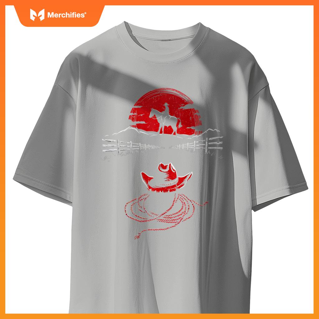 Rodeo arena setting Rodeo Bull Rider Patriotic Cowboy T-Shirt