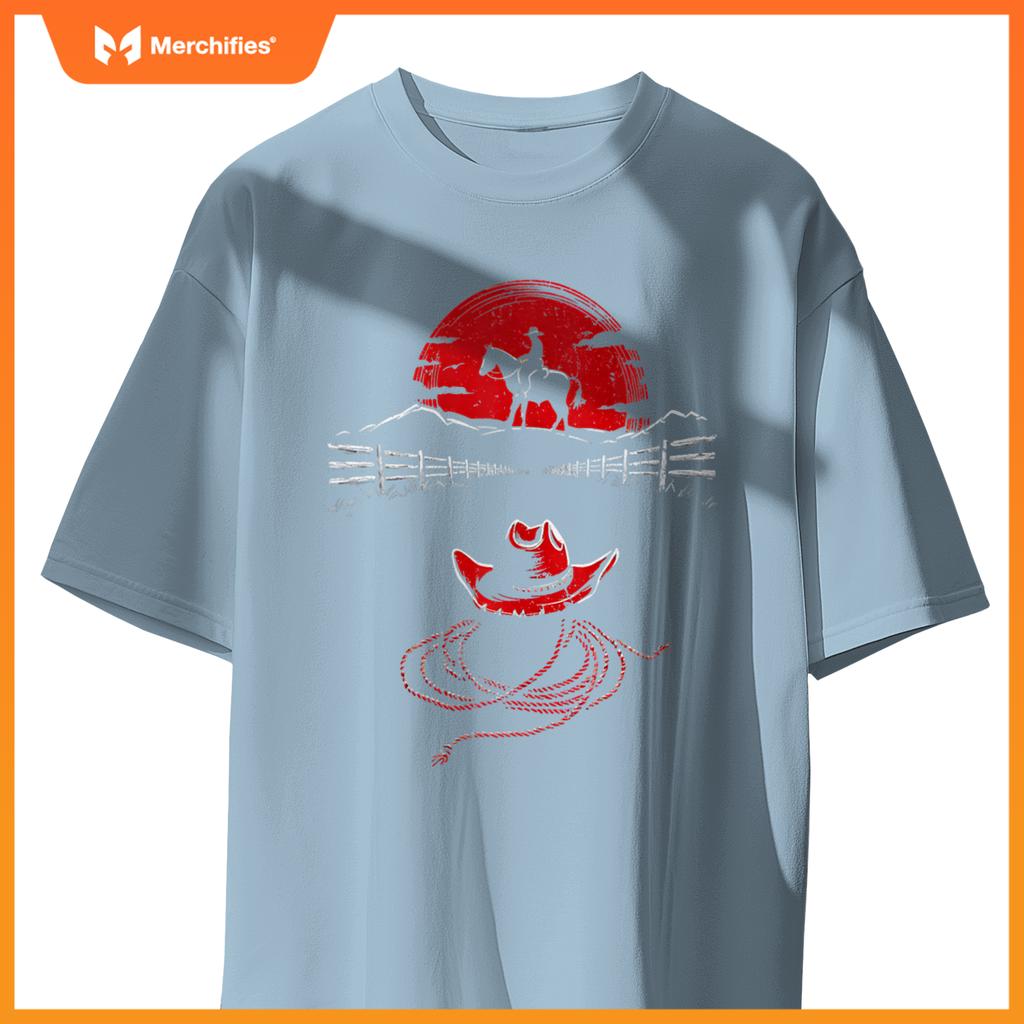 Rodeo arena setting Rodeo Bull Rider Patriotic Cowboy T-Shirt