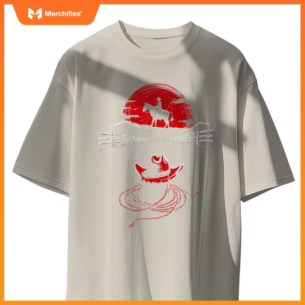 Rodeo arena setting Rodeo Bull Rider Patriotic Cowboy T-Shirt