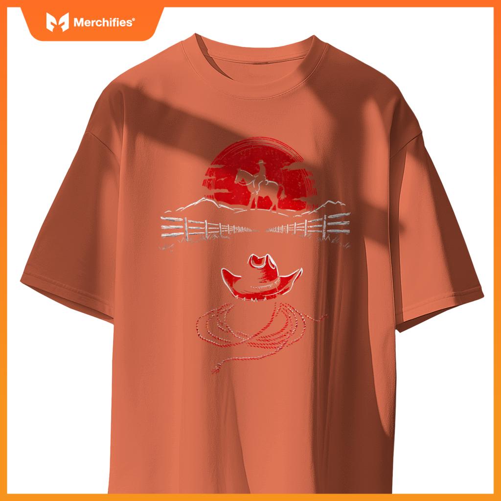 Rodeo arena setting Rodeo Bull Rider Patriotic Cowboy T-Shirt