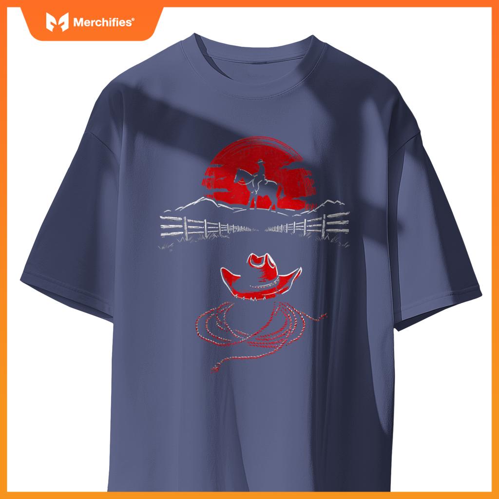 Rodeo arena setting Rodeo Bull Rider Patriotic Cowboy T-Shirt