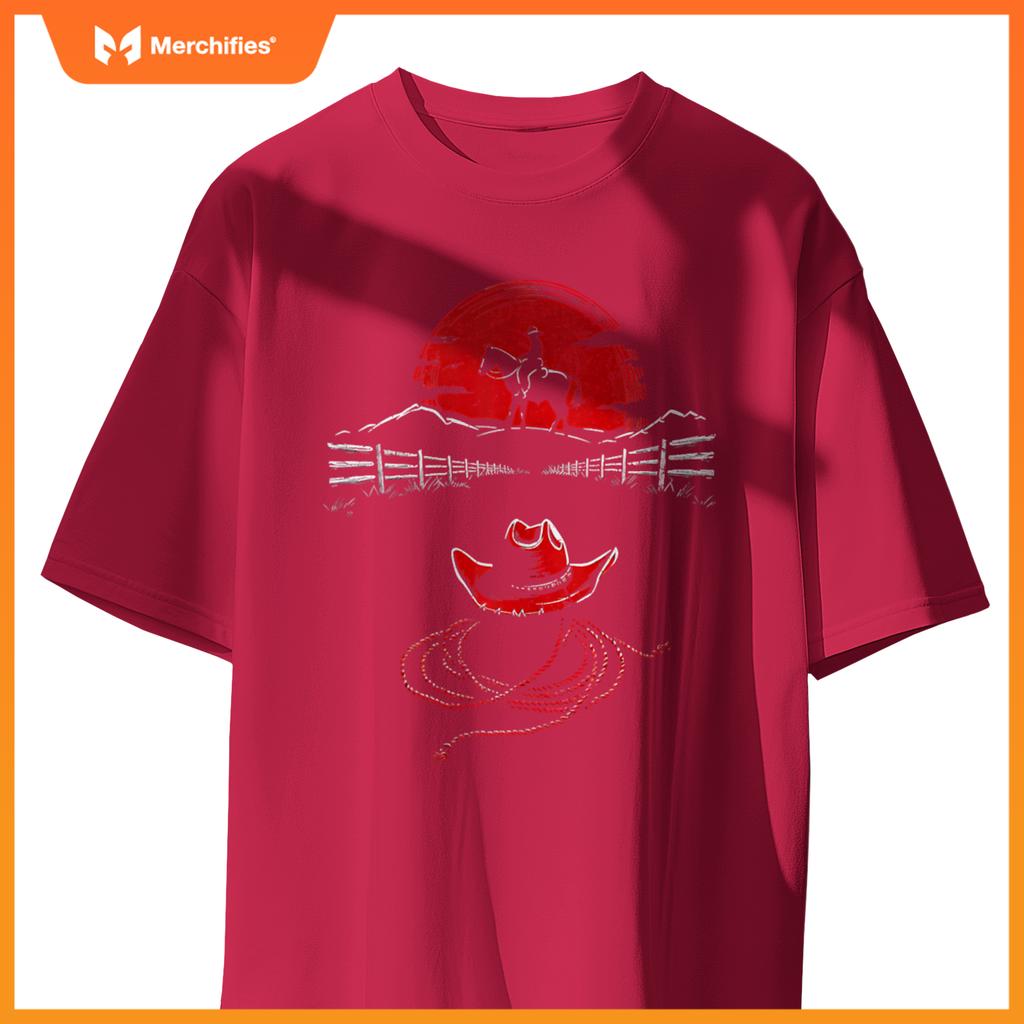 Rodeo arena setting Rodeo Bull Rider Patriotic Cowboy T-Shirt