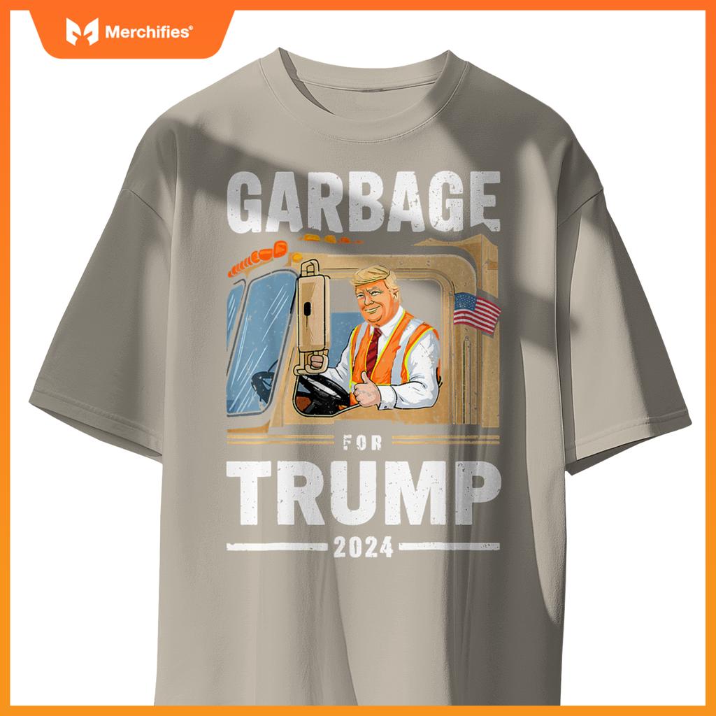 Garbage Trump 2024 Donald Trump Rides In Garbage Truck T-Shirt
