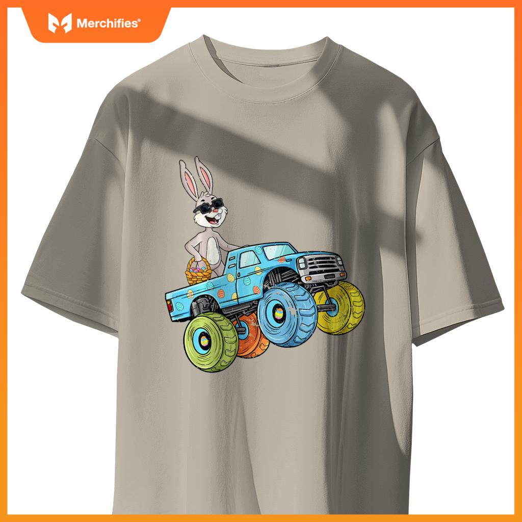 Kids Easter Rabbit Riding Monster Truck  Boys Girls Toddler T-Shirt