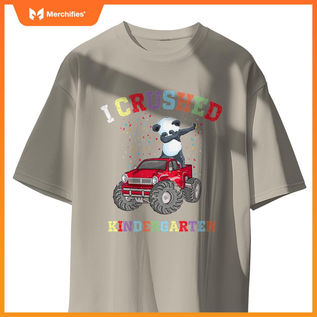 I Crushed Kindergarten Dabbing Panda Truck Graduation T-Shirt