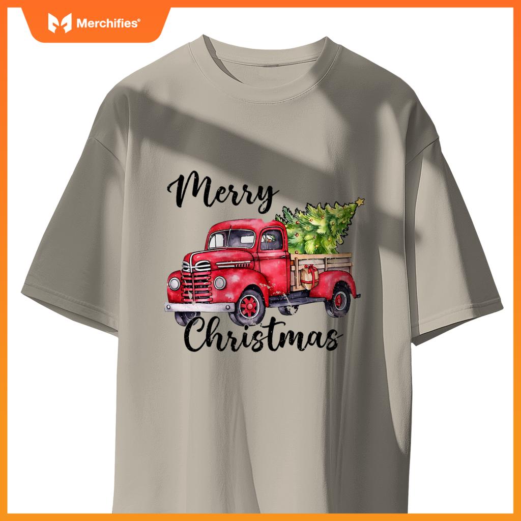 Merry Christmas Red Truck,  Holiday Truck With Tree T-Shirt