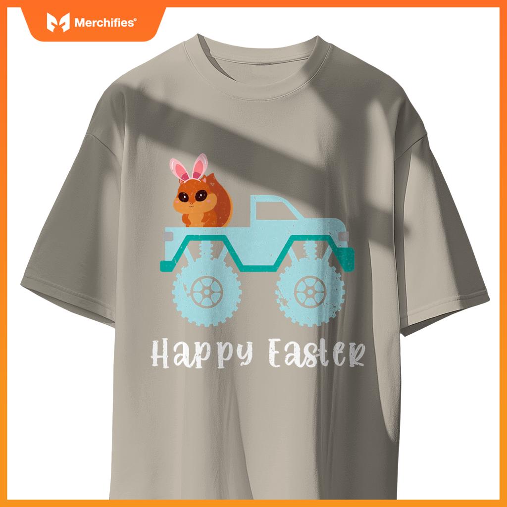 Happy Easter Squirrel Riding Monster Truck Toddler T-Shirt
