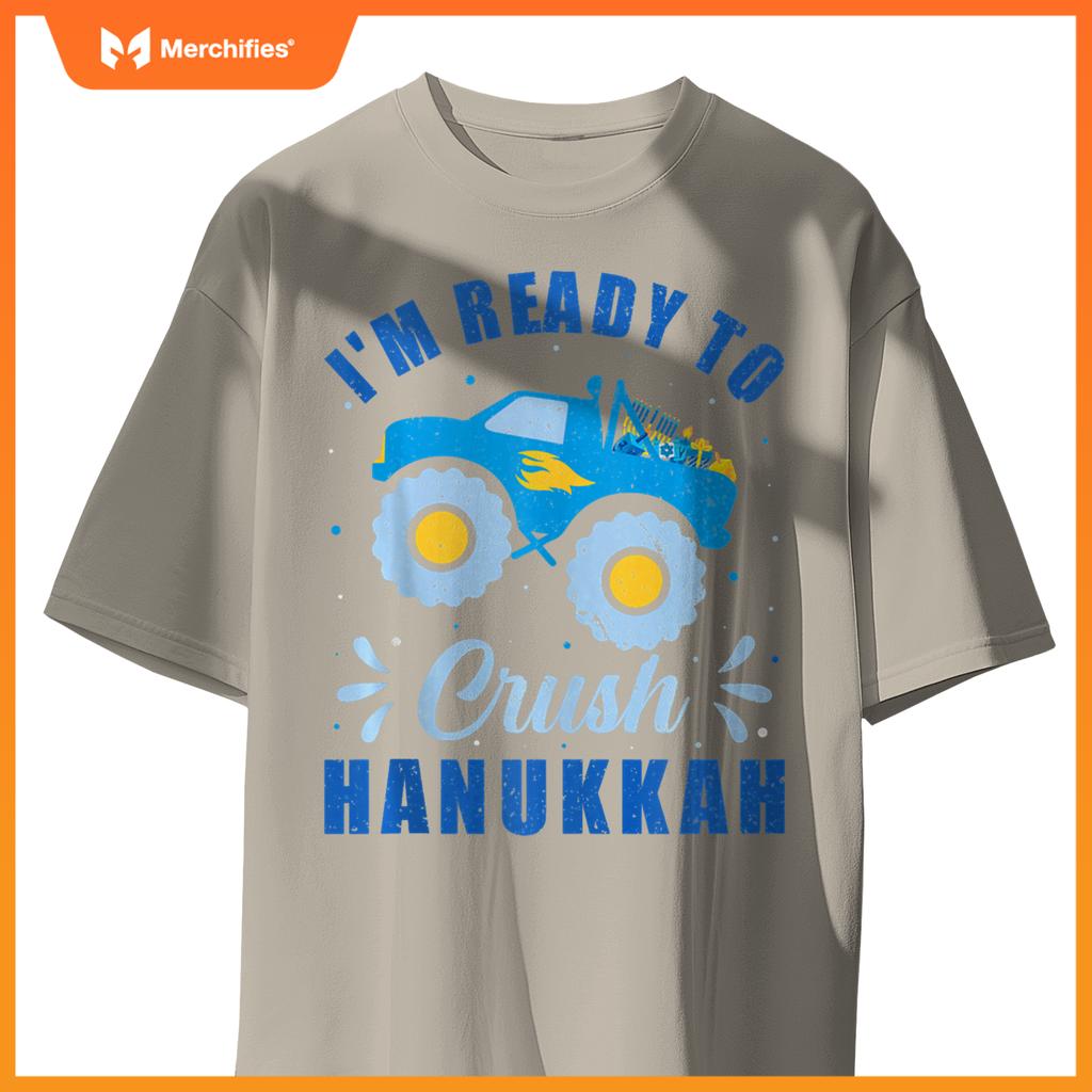 I'm Ready to Crush Hanukkah Monster Truck Chanukah Kids Boys T-Shirt